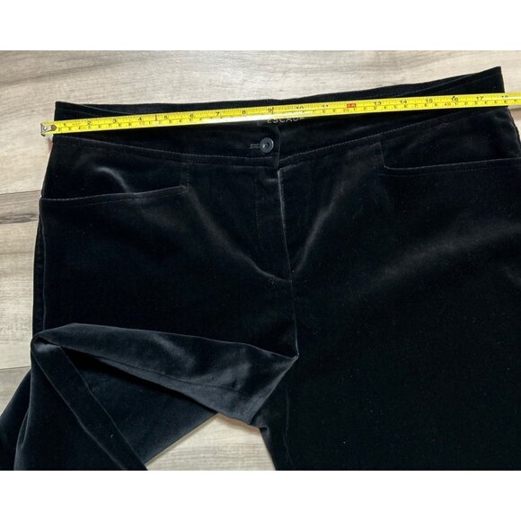 ESCADA Black Velvet Straight Leg Pants Size 44 - Picture 8 of 13